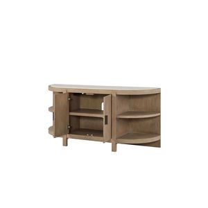 Curved 2-Door <b>Console</b> <b>Table</b> with <b>Marble</b> <b>Top</b> Elegant Design for Home Decor - Product Image 2