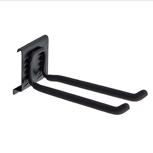 Crochet mural double robuste pour panneau perforé, support d'outils de garage en métal, capacité de charge 55 lbs, couleur noire GAPGAR003 - Product Image 1