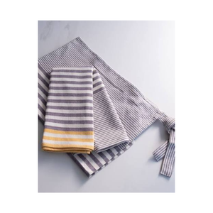 16x26 115 GSM Soft Quick Dry Lightweight Machine Washable Striped Cotton Tea <b>Towels</b> Rectangle Woven Gray White Teal Adult Use - Product Image 2