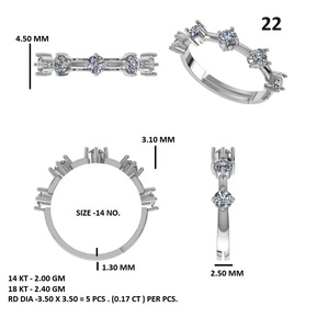 Anillo de Boda de Oro de 14K con Diamantes, Banda de Eternidad Minimalista, Corte Brillante Redondo, Joyería para Mujer - Product Image 6