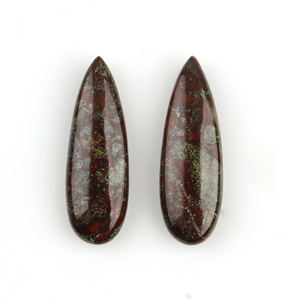 Prix d'usine Perles de jaspe Dragon Blood naturel hautement polies, forme poire briolette, 10x30mm, calibrées, en vrac, pour la fabrication de bijoux - Product Image 1