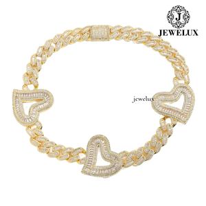 Cadena de Eslabones Cubanos de Plata 925 de Calidad Premium, Chapada en Oro de 14K/18K, con Incrustaciones de Moissanita, Estilo Hip Hop, Joyería Unisex de Lujo, IGI - Product Image 4