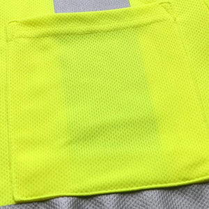 Camisa de Seguridad Reflectante de Alta Visibilidad para Hombre, Ropa de Trabajo de Poliéster de Manga Corta con Bolsillo, Amarilla - Product Image 6