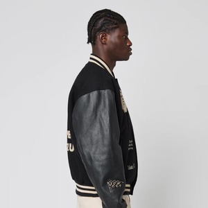 แจ็คเก็ตวาร์ซิตี้ลำลองแบบสั่งทำพิเศษสำหรับฤดูใบไม้ผลิ ตัวเสื้อทำจากผ้าขนสัตว์ แขนเสื้อทำจากผ้าสแปนเด็กซ์/โพลีเอสเตอร์ แบบ OEM ติดซิปด้านหน้า กันลม ระบายอากาศได้ดี - Product Image 5