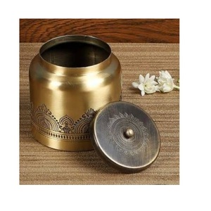 Nuevo Recipiente Decorativo de Diseño Artesanal, Estilo Indio, Lujoso, Metálico, con Acabado Dorado, Venta al Por Mayor - Product Image 2
