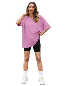 Camisetas pesadas transpirables de último diseño, camisetas de gran tamaño en blanco para mujer, camisetas de algodón 100% de gran tamaño para mujer - Product Image 6