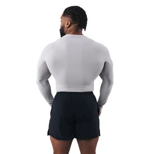 T-shirt de compression à manches longues gris clair pour homme, extensible, performant, pour l'entraînement sportif, la course à pied et les activités sportives - Product Image 6