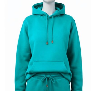 Sweat-shirt à capuche pour femme en polaire épaisse, couleur unie personnalisée, respirant, à manches longues, avec poche, haute qualité, pour l'hiver - Product Image 3