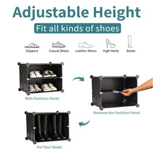 Scarpiera a 8 livelli impilabile e smontabile con anta per organizzare le tue scarpe - Product Image 4