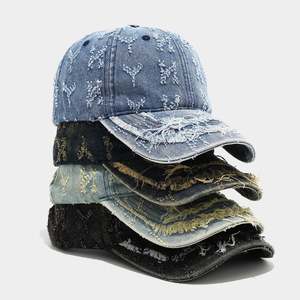 Distressed Baseball <b>Cap</b> Washed Faded <b>Vintage</b> Hat Adjustable Low Profile Wholesale Distressed Dad <b>Cap</b> - Product Image 1