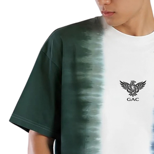 Camiseta de Hombre de Dos Tonos con Estampado Tie Dye, Manga Corta, Cuello Redondo, Estilo Casual Urbano, Camiseta Gráfica, Proveedor de Ropa al por Mayor - Product Image 3