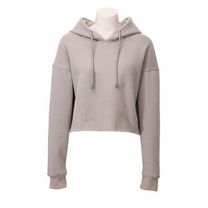 Sweat à capuche court zippé en coton tissé de haute qualité pour femme, avec badge, confortable et élégant pour l'hiver - Product Image 4