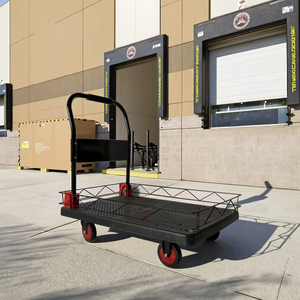 MAHESH FABRICATORS Four-Wheel <b>Platform</b> Hand <b>Trolley</b> Carts with 4'' Evawheels for Outdoor Industrial Use - Product Image 3