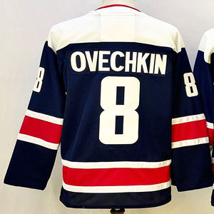 Factory Made <b>Men's</b> Stitched Breathable Hockey Jerseys 43 <b>Tom</b> for 8 Alexander Ovechkin 100% Polyester V-neck - Product Image 6