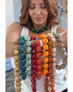 Collares de Cuentas de Resina Coloridas, Collares de Varias Capas con Bolas, Joyería de Moda para Mujer, Hechos a Mano, Certificados por Terceros, Modelo APEX ALIGN - Product Image 2