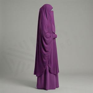 Ensemble Abaya deux pièces en jersey, grande taille, respirant, séchage rapide, vêtements islamiques modestes pour femmes, couleur personnalisée, directement de l'usine - Product Image 3