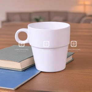 Taza de cerámica de 396ml con mango de empuñadura de diseño ranurado Vintage, gres duradero para café Espresso, té, bebidas diarias elegantes - Product Image 3