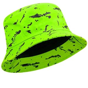 Unisex Black White Splatter Print Bucket Hat Digital Printing Casual Style Adult Spring Summer Wear - Product Image 3