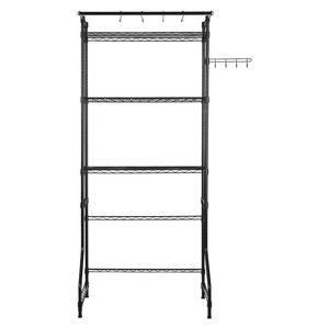 Scaffale portaoggetti singolo regolabile per lavatrice/asciugatrice, a 3 livelli, per lavanderia, con asta appendiabiti e ganci - Product Image 1