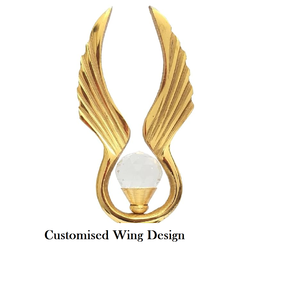 Personalized Decorative Wings <b>Trophy</b> with Crystal Ball Customised Gold-Plated Metal Award Modern Design Portable - Product Image 2