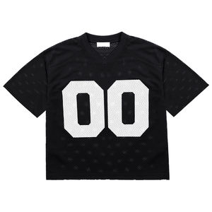 Camiseta Deportiva para Hombre, Cuello en V, Corte Regular, Color Negro, Estilo Vintage, Transpirable, de Secado Rápido, 100% Poliéster, Estilo Americano - Product Image 1