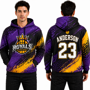 Sudadera con Capucha de Baloncesto Sublimada Premium para Hombre, Sudadera Deportiva Transpirable Personalizada para Equipos, Fabricante OEM - Product Image 6