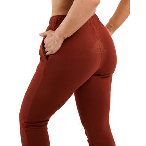 กางเกงวอร์มทรงขาบานสำหรับผู้หญิง คุณภาพหรูหรา ใส่ได้ในฤดูหนาว มีเชือกผูกเอว ดีไซน์ทันสมัย ผ้าฝ้าย 100% มีกระเป๋าข้าง - Product Image 3