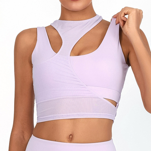 Sujetador Deportivo Simple para Mujer, Talla Grande, de Secado Rápido, Transpirable, con Inserciones de Malla Elástica, para Fitness, Gimnasio, Yoga y Ropa Deportiva - Product Image 1