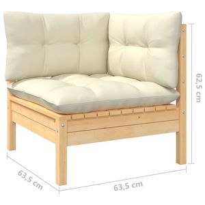 Conjunto de Muebles de Jardín de Madera de Pino Maciza con Tela 100% Poliéster - Product Image 6