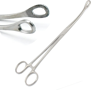 Pinzas Quirúrgicas de Acero Inoxidable de 9.5 Pulgadas, Juego de Instrumentos Quirúrgicos Manuales, Mandíbulas Rectas Dentadas, Pinzas para Esponjas Quirúrgicas, CE - Product Image 1