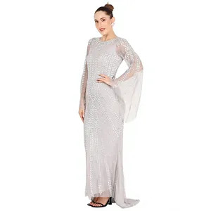 Luxury Silver Sequin Beaded Evening Gown Elegant <b>Long</b> <b>Sleeve</b> Mermaid <b>Prom</b> <b>Dress</b> Women Formal Party Floor-Length Maxi <b>Dress</b> - Product Image 3