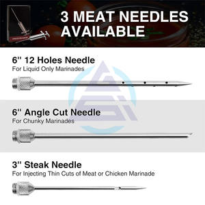 Kit de seringue injectrice de viande de 2 oz avec 3 aiguilles à marinade, injecteur de viande en acier inoxydable pour barbecue, fumoir, bœuf JT334 - Product Image 4
