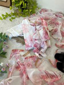 Ensemble robe Anarkali et dupatta style indien pakistanais, imprimé numérique, pour femme, prêt-à-porter, prix de gros - Product Image 3