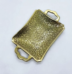 Bandeja de Almacenamiento Decorativa para el Hogar, de Grado Comercial, Ecológica, de Aluminio, para Servir Aperitivos, Forma Rectangular, Color Dorado - Product Image 4