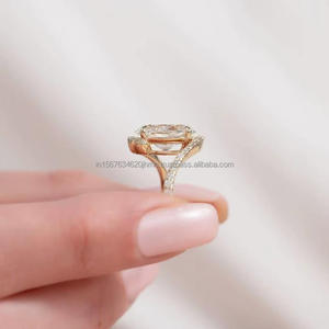 IGI/GIA Lab Grown Cut Diamond Vintage 14K Anillo de boda/compromiso amarillo Unisex Oro blanco fino para fiesta de aniversario-Worthy - Product Image 2