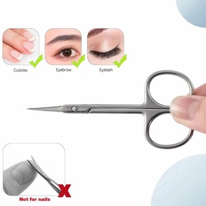 Tijeras para cutículas de uñas de acero inoxidable con punta curva extrafina, removedor profesional de piel muerta, herramienta de manicura y pedicura. - Product Image 2