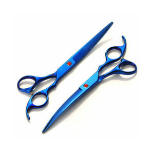 Ensemble professionnel de ciseaux de barbier en acier inoxydable réglables pour droitiers, à lame émoussée, avec peigne noir et logo personnalisé, 5 pièces - Product Image 2