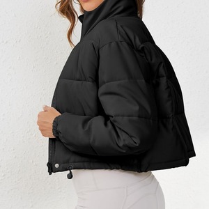 Trendy Corduroy Patchwork <b>Women</b> Winter Warm <b>Puffer</b> <b>Jacket</b> Wholesale Custom Logo Fashion <b>Women</b> Short <b>Puffer</b> <b>Jacket</b> <b>Lightweight</b> - Product Image 3