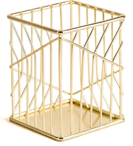 Pot de rangement en laiton pour stylos/crayons, organisateur de papeterie, pot décoratif pour bureau et maison - Product Image 1