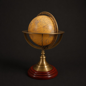 Globe terrestre avec support armillaire en laiton, décoration de bureau vintage pour bureau, bibliothèque, salle d'étude - Product Image 2