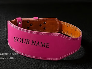 Personalized Pu Leather Weightlifting <b>Belt</b> Green Adjustable Waist Support for Power Training Gym Strength Exercise - Product Image 3