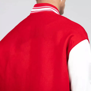 OEM Custom Men's Vintage Baseball <b>Leather</b> Varsity <b>Jacket</b> with Stand Collar and Chenille Patch High Street Style for <b>Winter</b> - Product Image 3