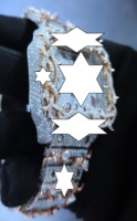 Montre automatique carrée pour homme, style Hip Hop de luxe, entièrement sertie de moissanite, avec chiffres arabes en or rose et motif épine