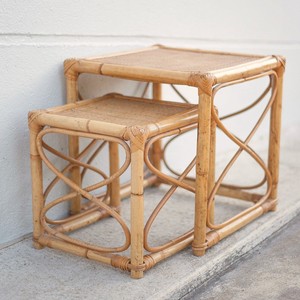 Juego de mesas de ratán con diseño nido, mesas auxiliares de café de ratán estilo bohemio, calidad superior, venta al por mayor - Product Image 1