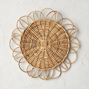 Biodegradable <b>Rattan</b> Customized Placemats Design Custom Shape Natural Handmade Woven <b>Table</b> Placemat Accessories - Product Image 1
