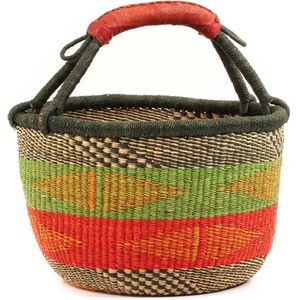 Panier ventre en jonc de mer de qualité supérieure, tressé à la main, en fibres naturelles, vert, orange, rouge, pour rangement de jouets de chambre d'enfant, vente en gros - Product Image 3