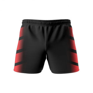 <b>Men</b> <b>Red</b> Solid Sport <b>Shorts</b> Front Logo Mid Elastic Waist White Side Stripes Quick Dry 100% Polyester Digital Printing 80g Summer - Product Image 4