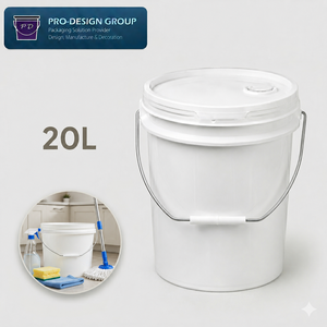 20L Plastic Cleaning <b>Bucket</b> <b>with</b> Pour Spout <b>Lid</b> for Liquid Dispensing, ISO 9001 Manufacturer - Product Image 1