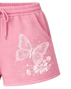 Shorts de Felpa Rosa Personalizados para Mujer con Estampado Floral de Mariposas, Cintura Elástica, Casuales de Verano, Fabricante Personalizado, Suministro al por Mayor OEM - Product Image 5