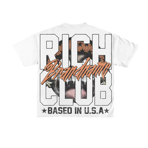 Camisetas personalizadas OEM ODM de color sólido con estampado DTG para hombre, manga corta, cuello redondo, estilo urbano, tela gruesa, informal, 100% algodón. - Product Image 3